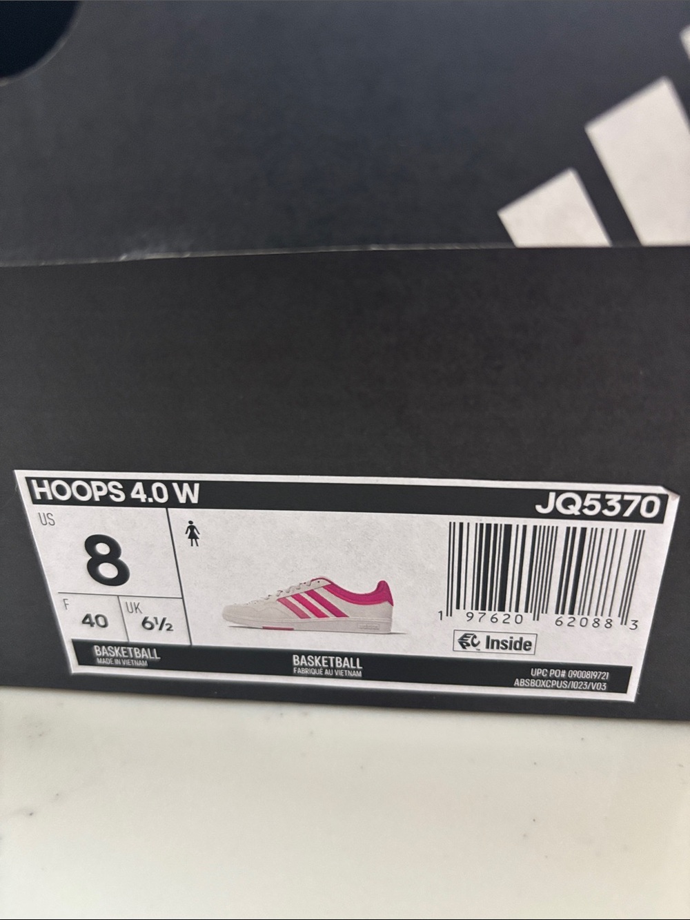 adidas White and Pink Women’s Athletic Sneakers - Picture 6 of 6